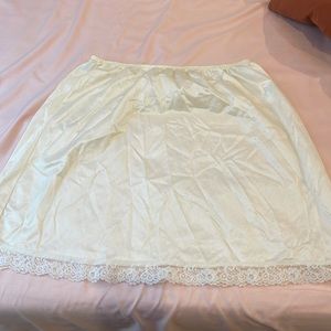 Satin off-white mini skirt
